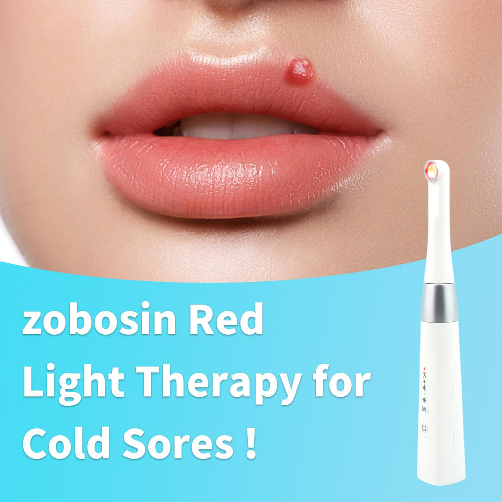 Zobosin red light wand for lips offers quick, non-invasive support for cold sore care.