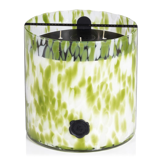 Zodax Apothecary Guild opal jar candle with 5-wick design for even scent distribution.
