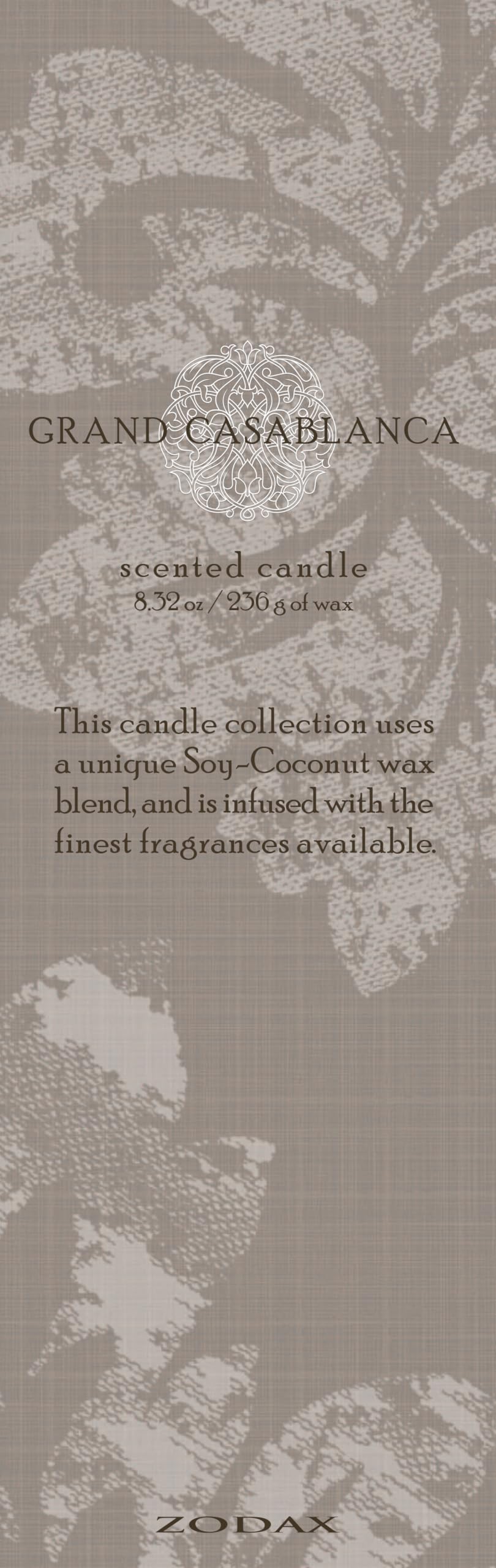 Close-up of the Grand Casablanca jar candle showcasing premium glass and elegant packaging.