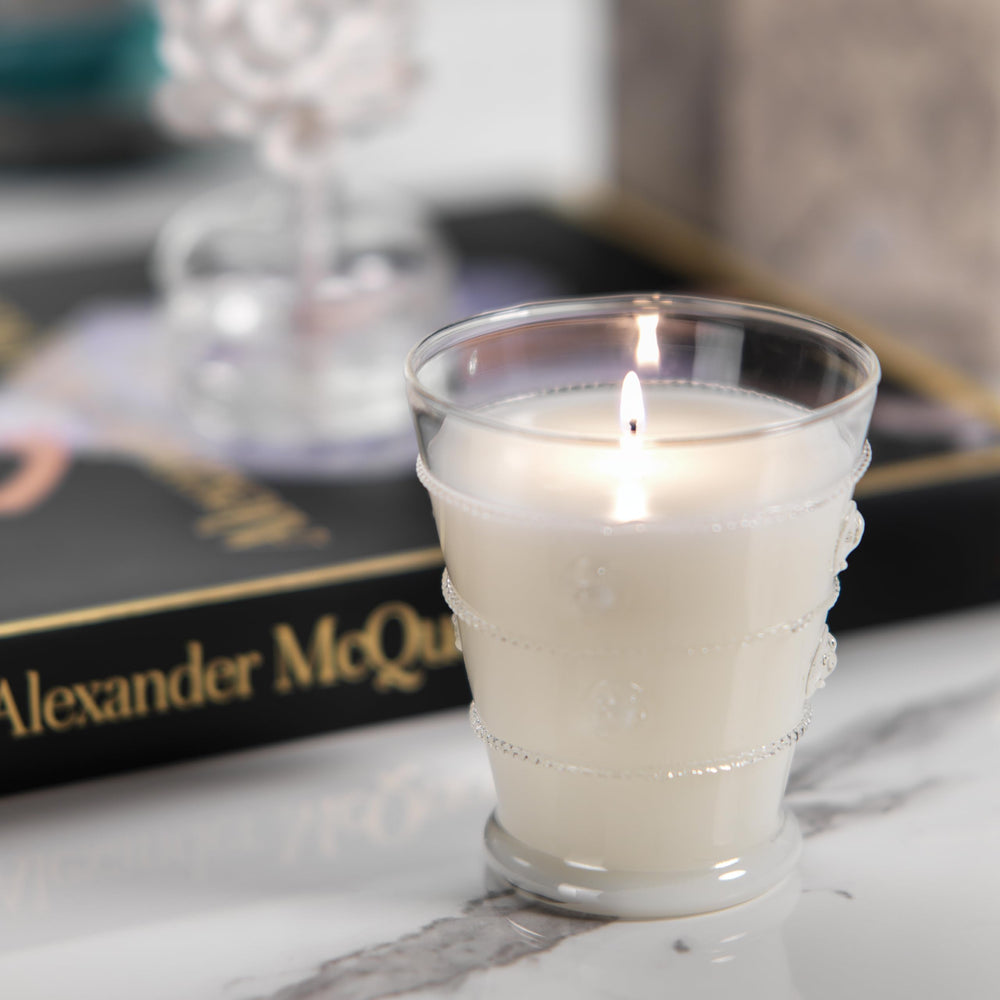 Ambient glow from the Grand Casablanca candle enhances kitchens and bathrooms.