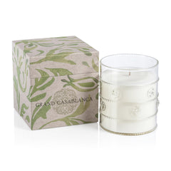 Zodax Grand Casablanca glass jar candle adds timeless charm to any room.