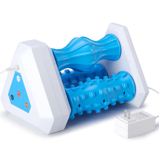 Zofenix electric foot roller massager front view for compact on the go plantar relief