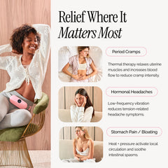 Zolly cordless heating pad in use delivers heat and massage during daily activities