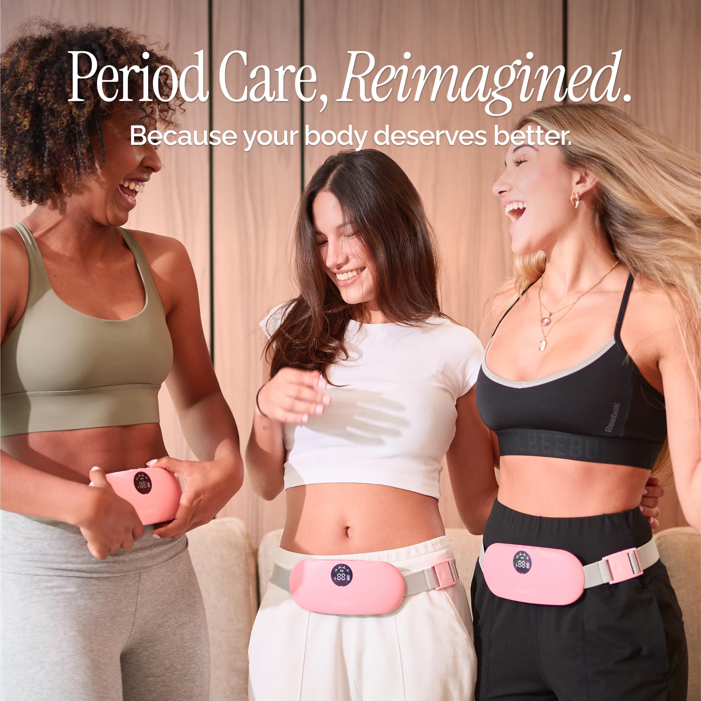 Zolly on-the-go scene shows all-day comfort during cramps