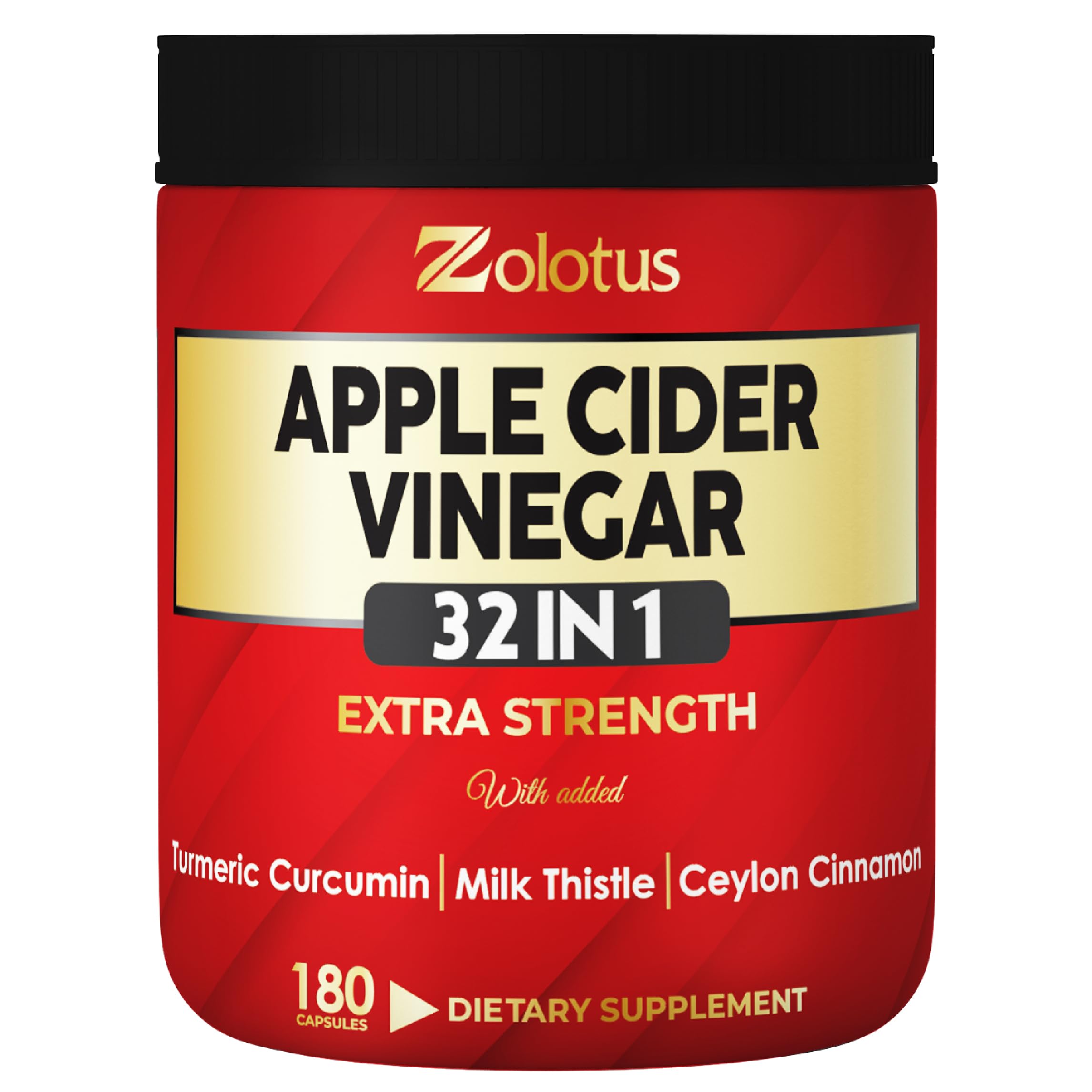 Zolotus 32in1 ACV capsules bottle close-up highlighting digestion support