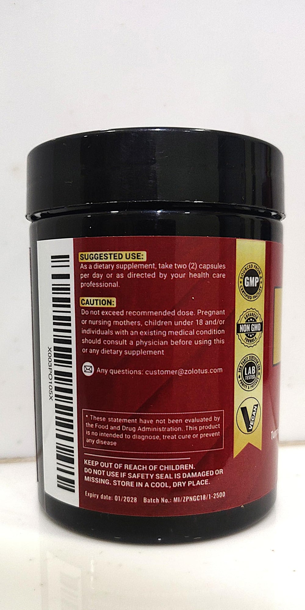 Zolotus 32in1 cinnamon-turmeric-elderberry capsules on bottle highlight natural ingredients