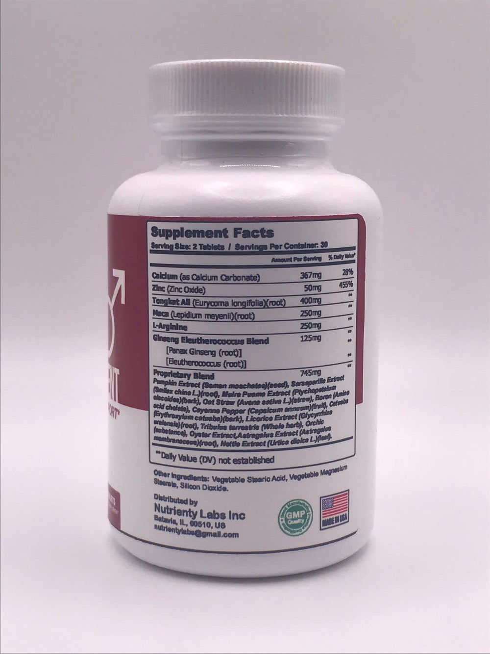 Zonata Endure Naturals pills close-up shows convenient daily dose.