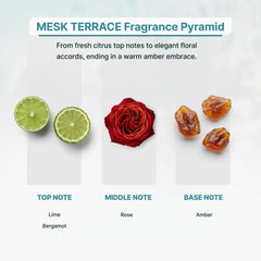 Zone Scent MESK Terrace amber base-note evokes warm evening ambiance.