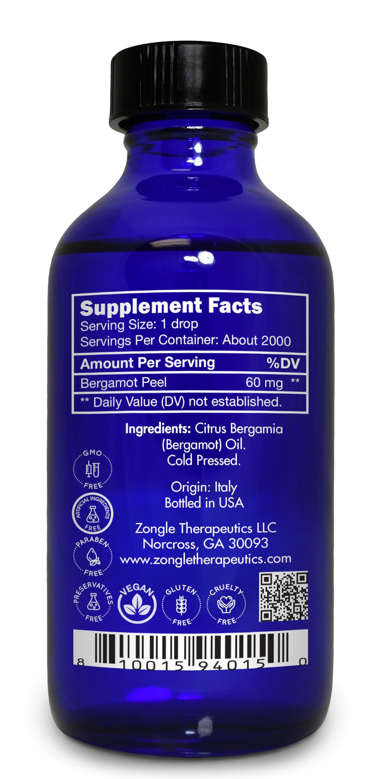Zongle Therapeutics Bergamot Oil skincare application showing soothing aroma.
