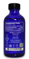 Zongle Therapeutics Bergamot Oil skincare application showing soothing aroma.