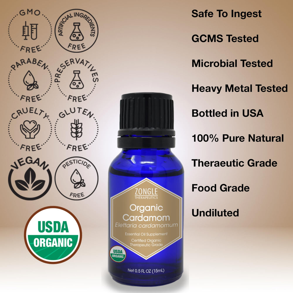 Zongle Therapeutics cardamom oil blends for warm culinary flavor.