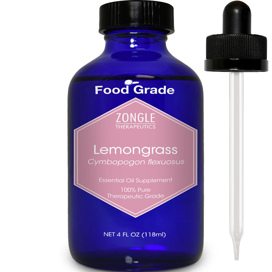 Zongle Therapeutics lemongrass oil bottle for culinary use.