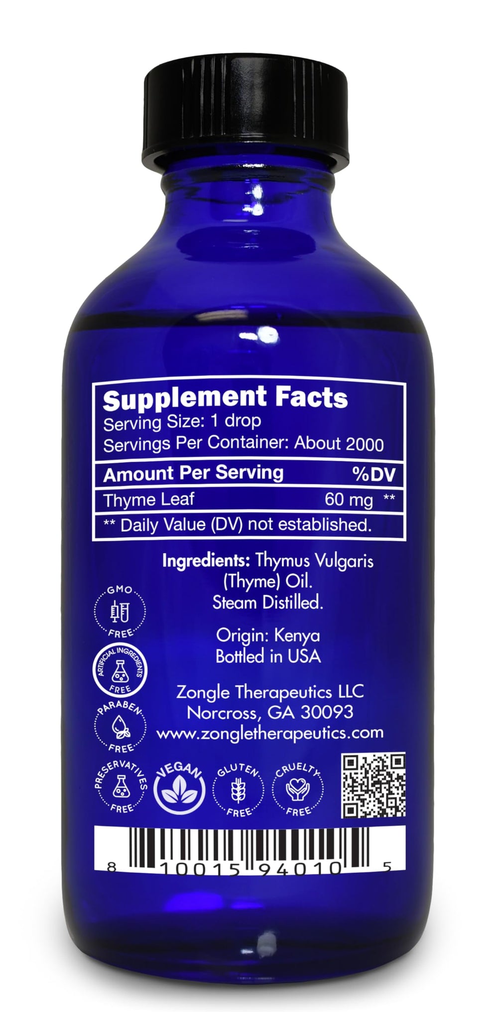 Zongle Therapeutics Thyme Oil cleaning spray demonstrates a natural surface cleaner option