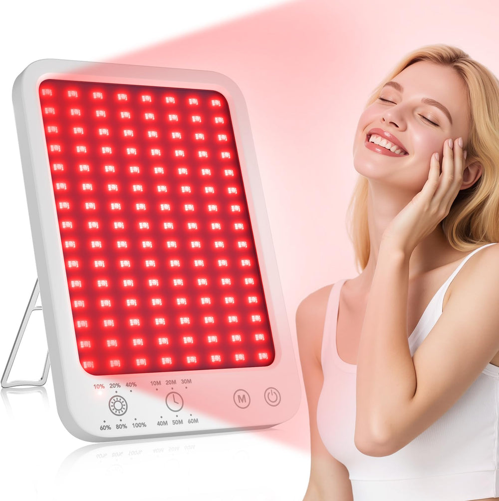 ZonGym red light panel front view for at‑home facial vitality and soothing warmth.