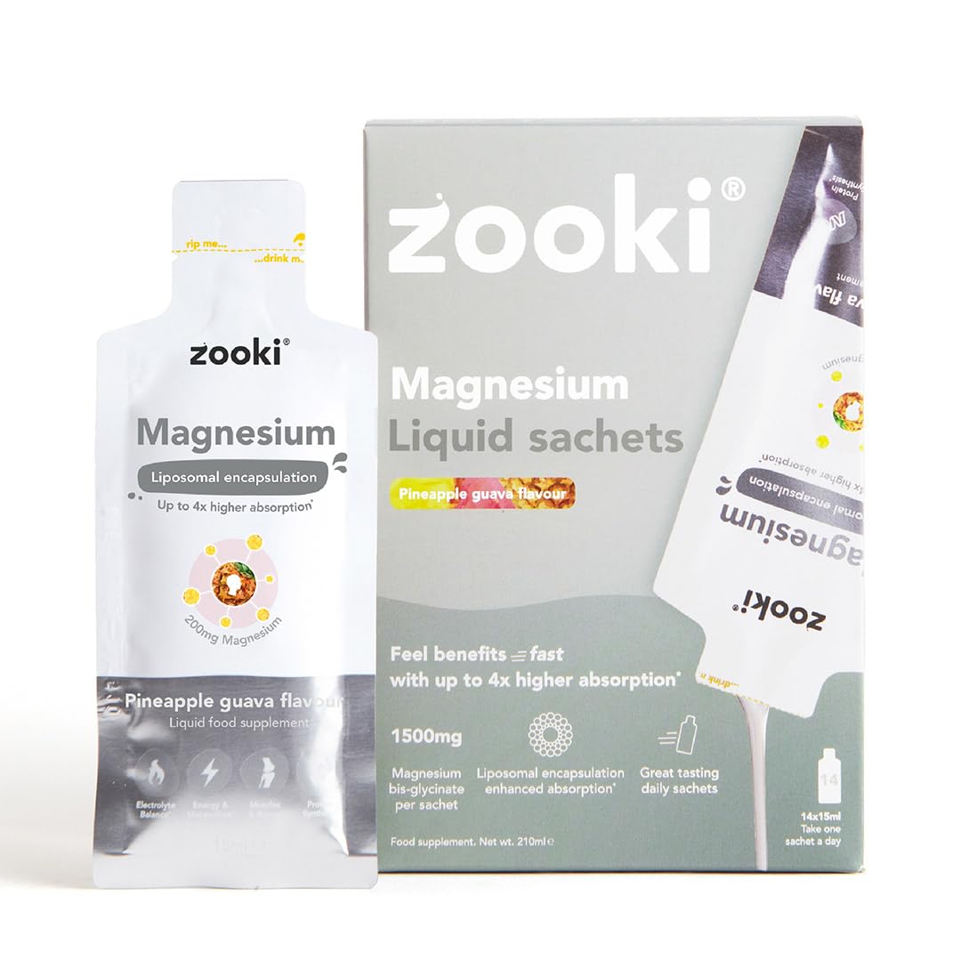 Zooki liposomal magnesium glycine sachet pack for daily energy support