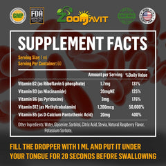 Zoomavit bottle showcases USA-made and non-GMO features.