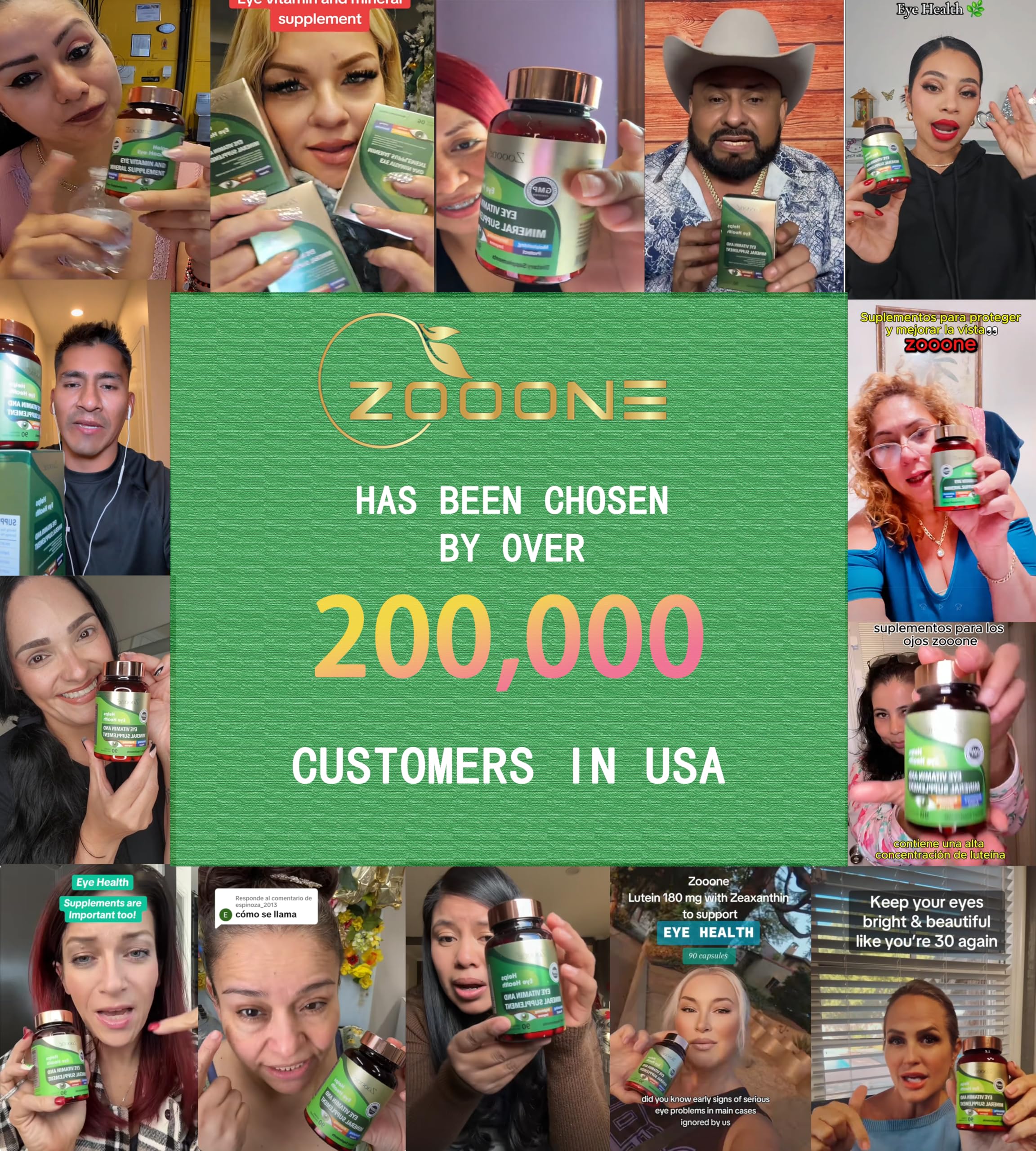 Zooone Lutein Zeaxanthin capsules highlighting eye nutrient blend.