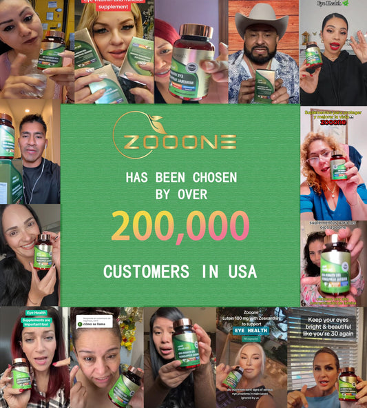 Zooone Lutein Zeaxanthin capsules highlighting eye nutrient blend.