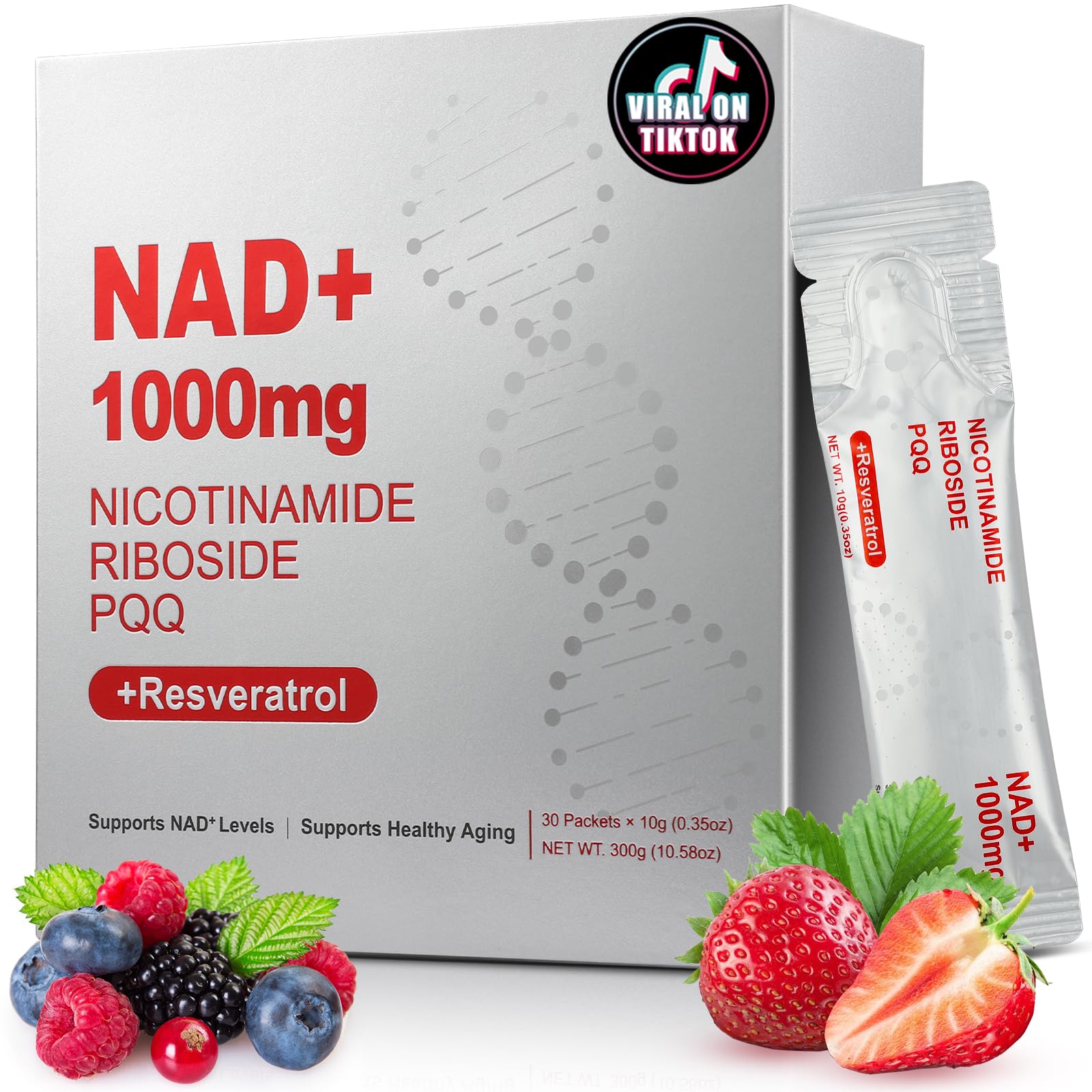 ZOROAHER NAD+ liquid bottle highlighting premium formula for sustained energy.