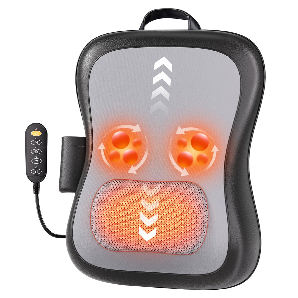 Zorynae Shiatsu back massager front view with soothing heat for targeted relief