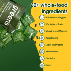 Zotreval Daily Greens label close-up highlighting natural ingredients.