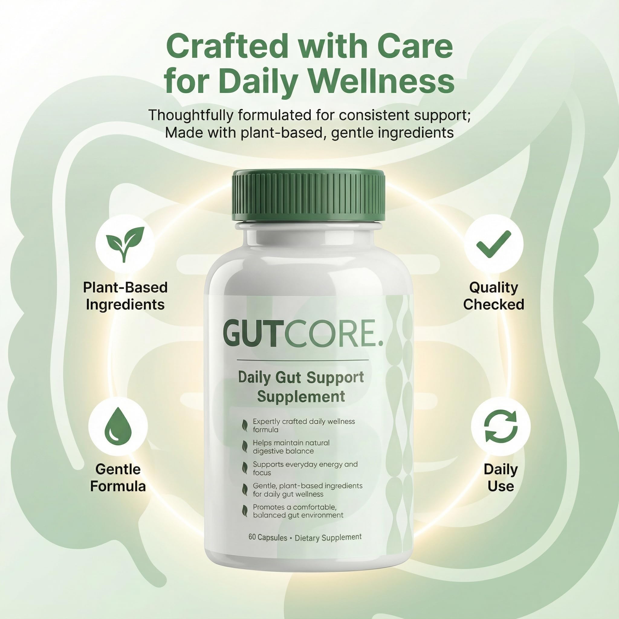 Visual of Zotreval GutCore daily routine for consistent use.