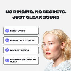 Zound earplugs two sizes for a secure, personalized fit.
