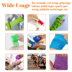Knee wrap application with ZOVAREGE wrap providing flexible support.