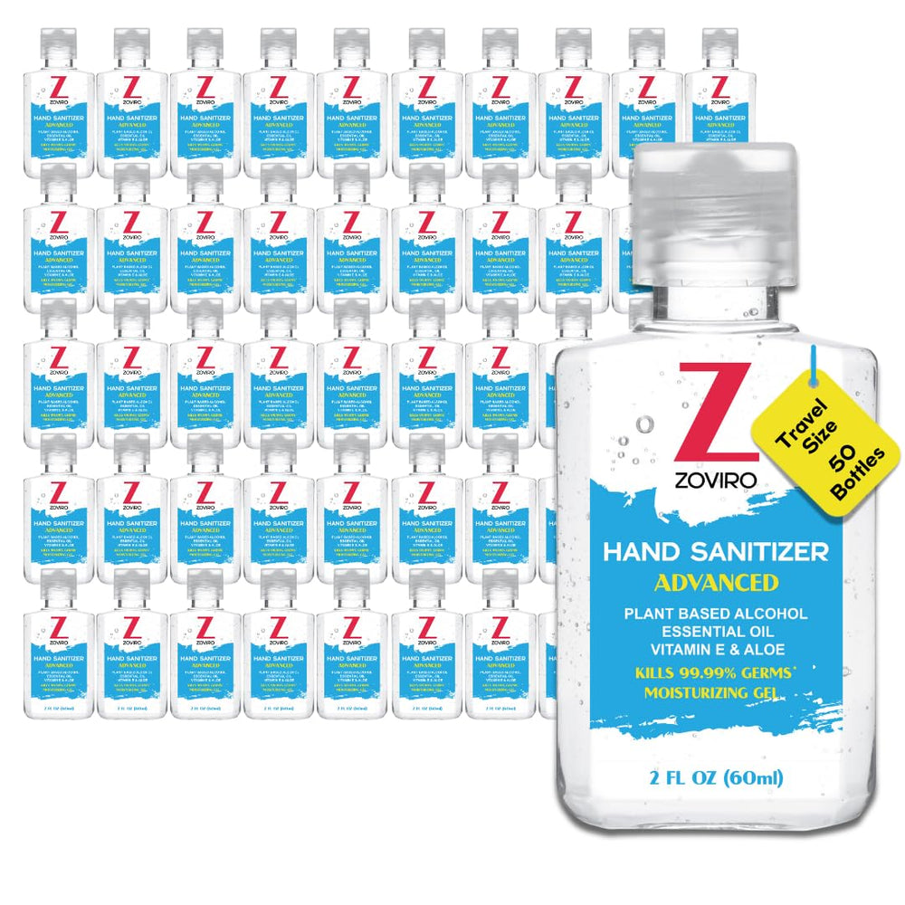 Zoviro hand sanitizer 2oz bottle front view for on-the-go use