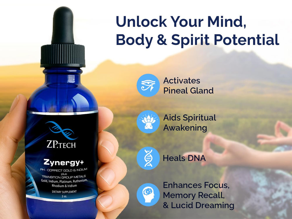Close look at Zynergy Plus label emphasizing purity and minerals