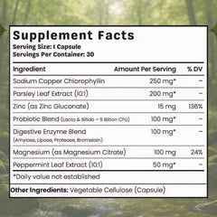 ZPX Ovouria digestive comfort capsule supports daily use and breath health.