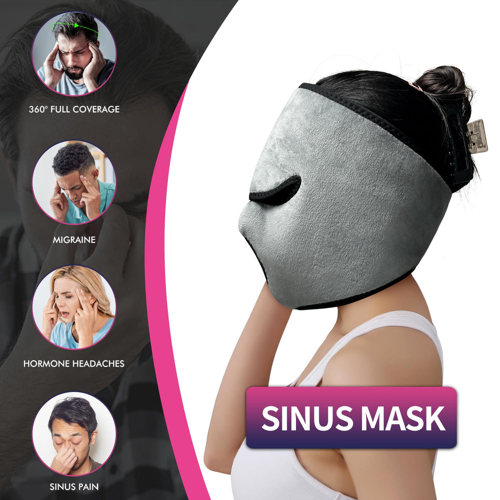 ZRBWM sinus relief mask with three temps and four timers for customizable warmth