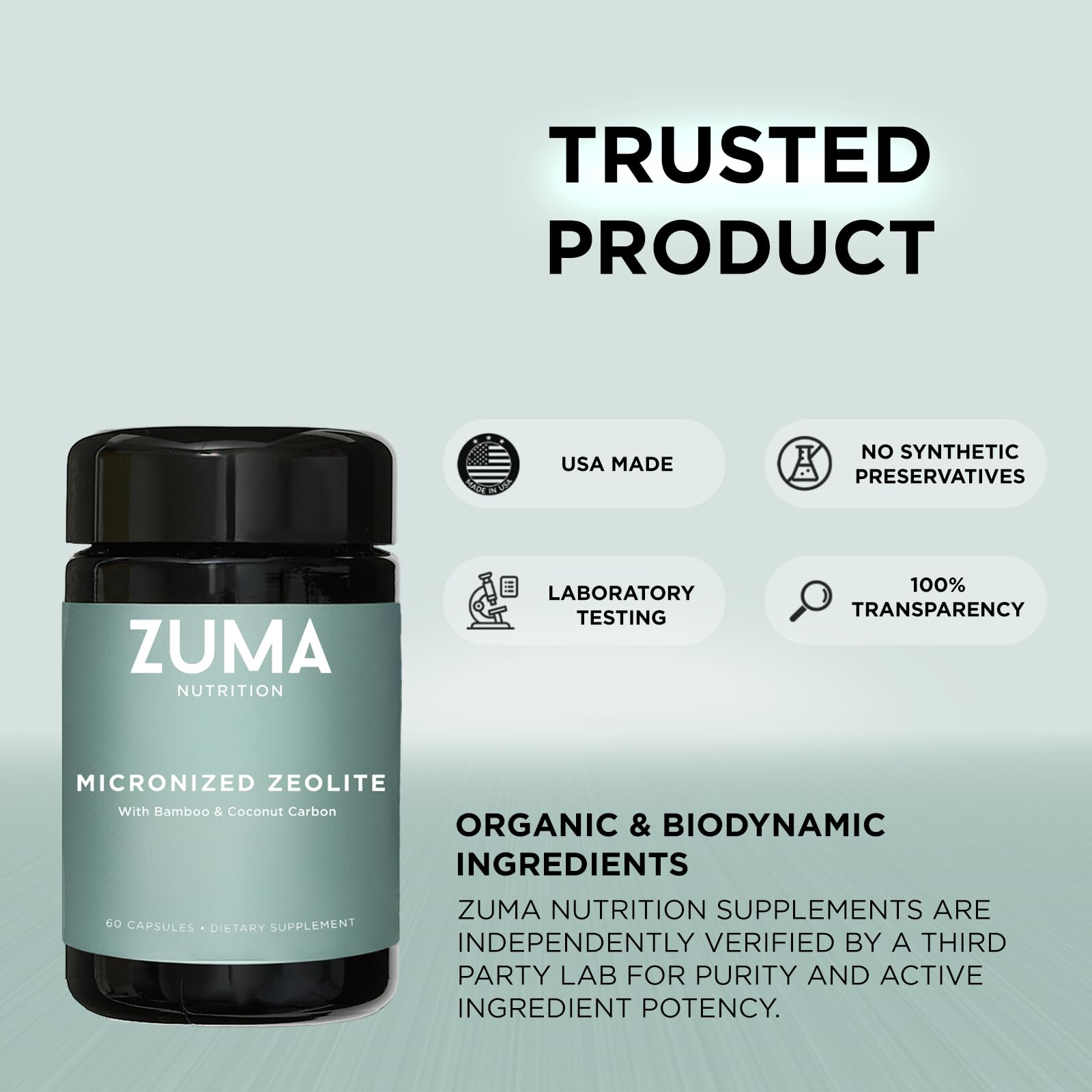 Zuma Nutrition daily wellness capsules ready to support your routine.