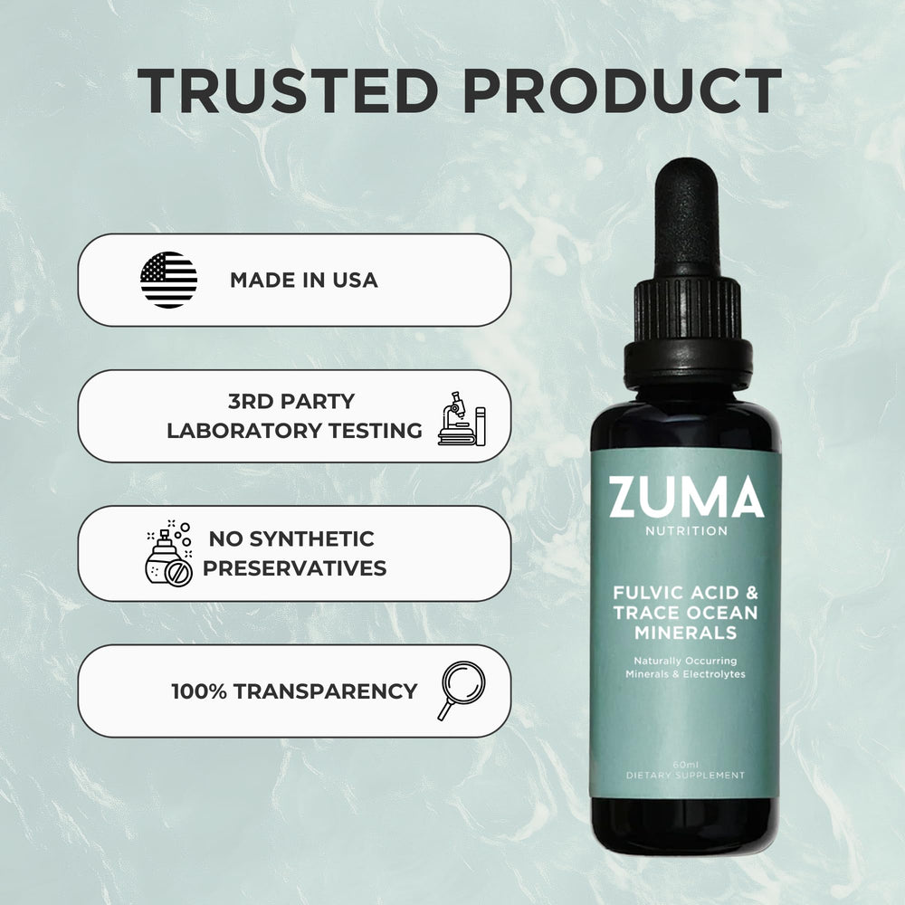 Zuma Nutrition earthy mineral tonic with natural taste ready to mix.