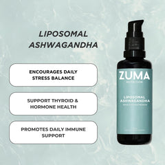 Zuma Nutrition liquid herbal blend with ginger and rosemary hydrosol in a glass