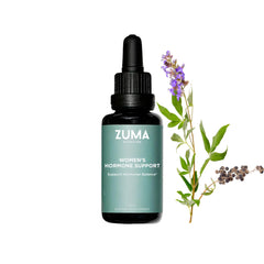 Zuma Nutrition Women's Tonic bottle front promotes daily balance with a plant-based herbal blend