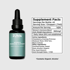 Zuma Nutrition Women's Tonic dispensing view shows easy-to-use liquid format for mixing in drinks