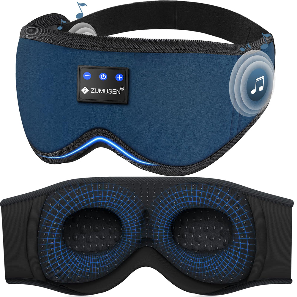 ZUMUSEN Bluetooth sleep headphones eye mask front view for comfortable rest.