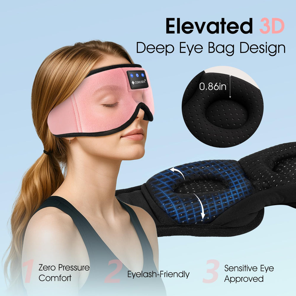 Worn on the side, ZUMUSEN mask showcases secure, cozy fit for side sleepers