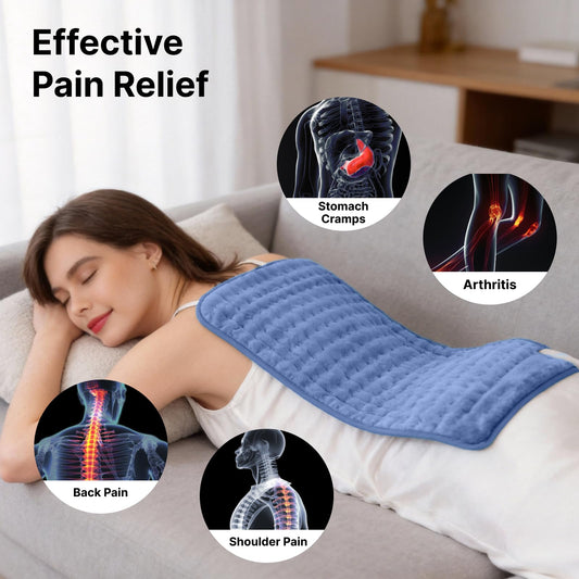 ZUODUN Blue Heating Pad auto shut-off ensures safe, energy-efficient use