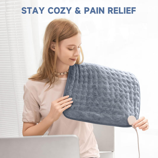ZUODUN heating pad showing moist and dry heat options for deep warmth