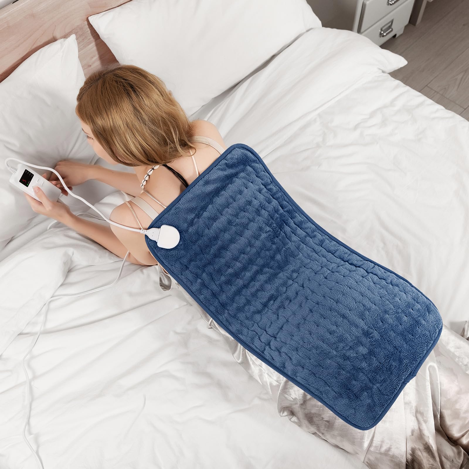 ZUODUN long heating pad covers legs and back for targeted heat relief