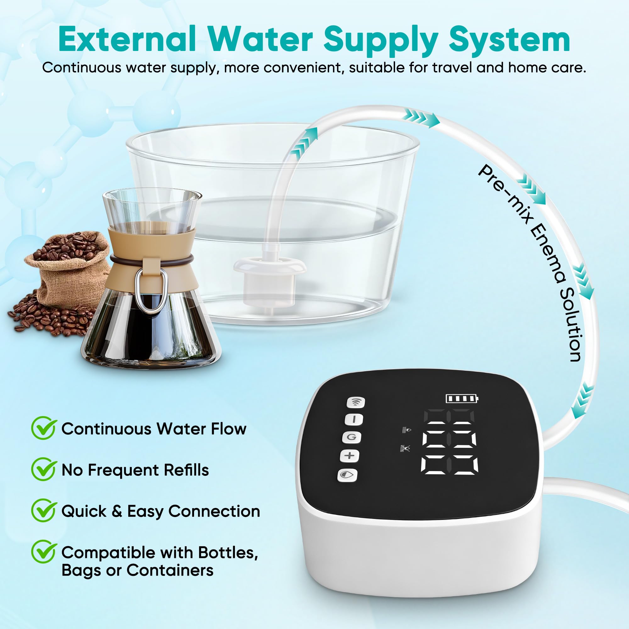 ZUOHE enema kit high-temp parts simplify cleaning and hygiene.