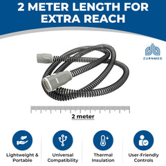 ZURNMED flexible travel CPAP tubing supports movement and easy packing.