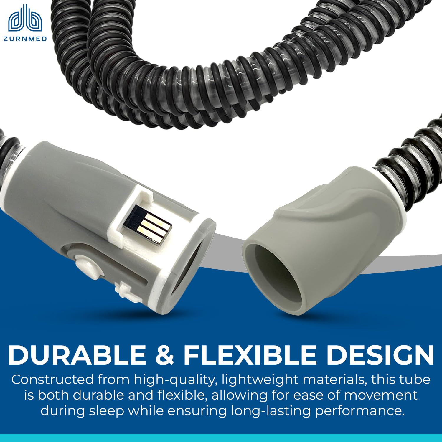 ZURNMED CPAP tubing delivers stable airflow and leak-free performance for restful nights.