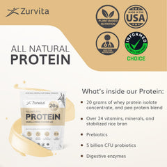 Zurvita probiotic coverage icon suggests gut-friendly nutrition support.