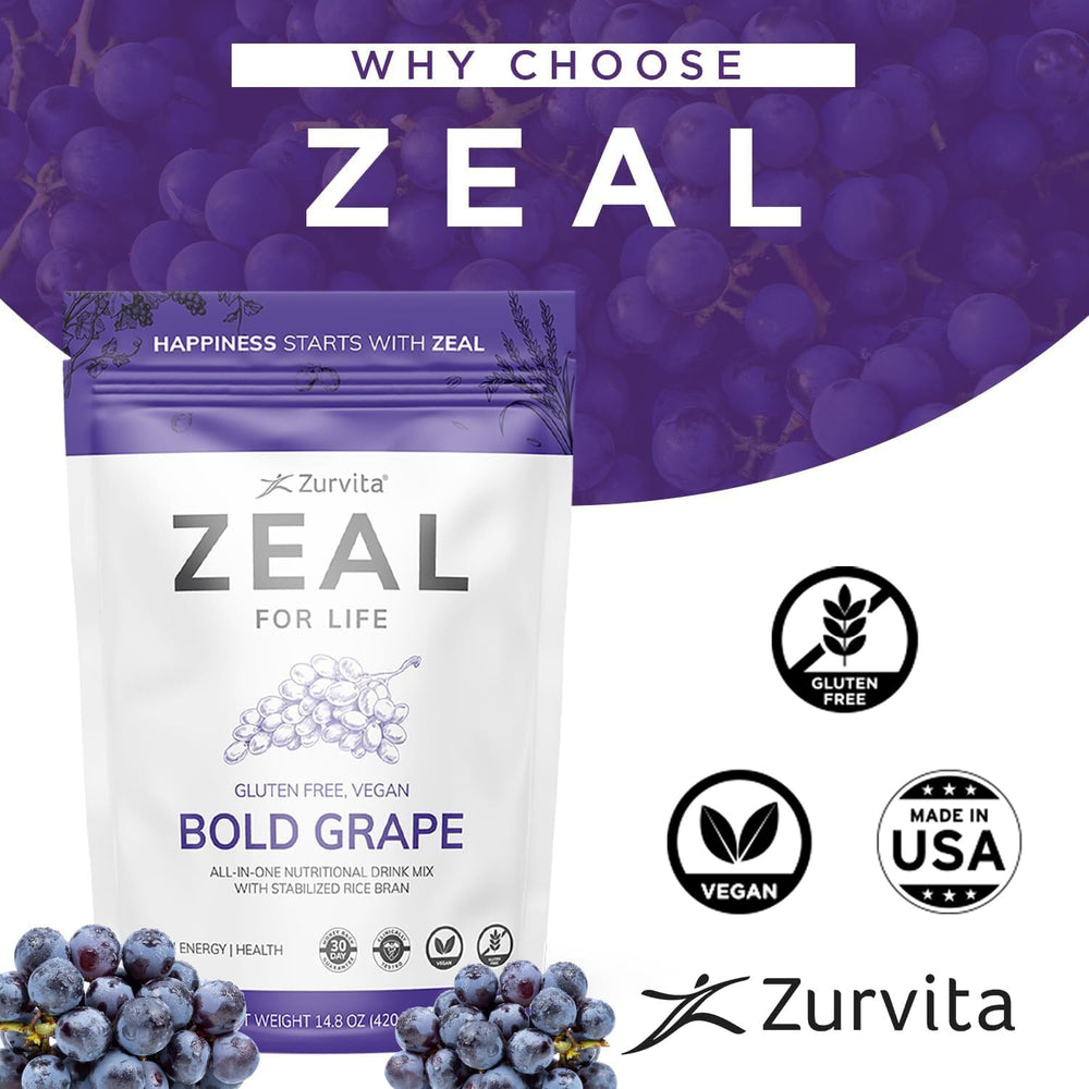 Zurvita Zeal for Life glass with drink emphasizes a ready-to-consume beverage