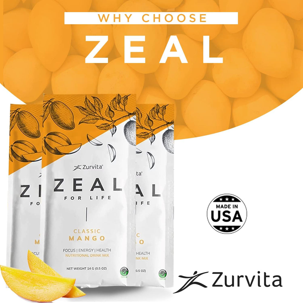 Zurvita Zeal for Life Mango ingredients highlight whole-food nutrients and natural flavor.