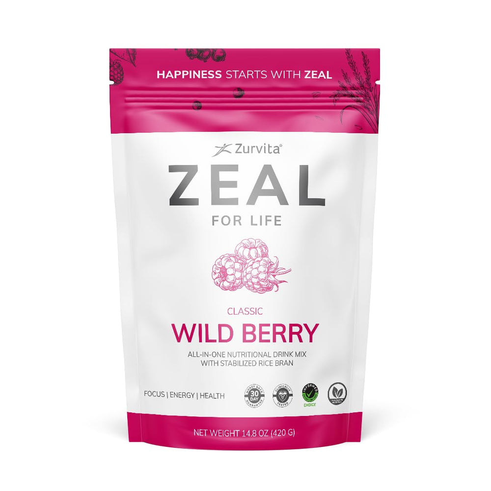 Zurvita Zeal for Life Wild Berry Classic bag front view for daily wellness ritual.