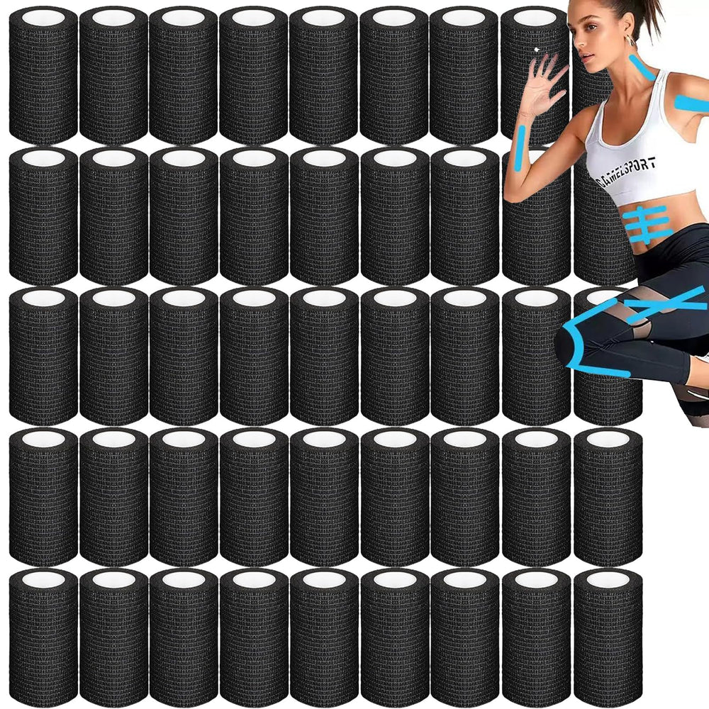 Zwealthygift black self-adherent bandage wrap bulk pack for home first aid